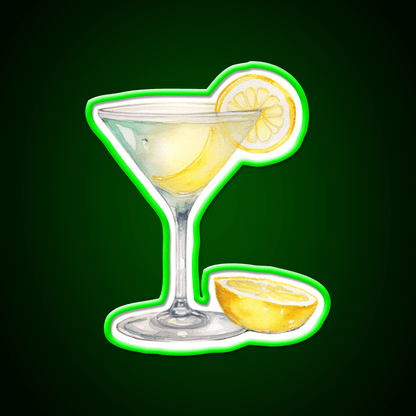 Water Color Drawing Of A Lemondrop Cocktail Bar Decor Led Neon Sign Rgb Color - Shineneon