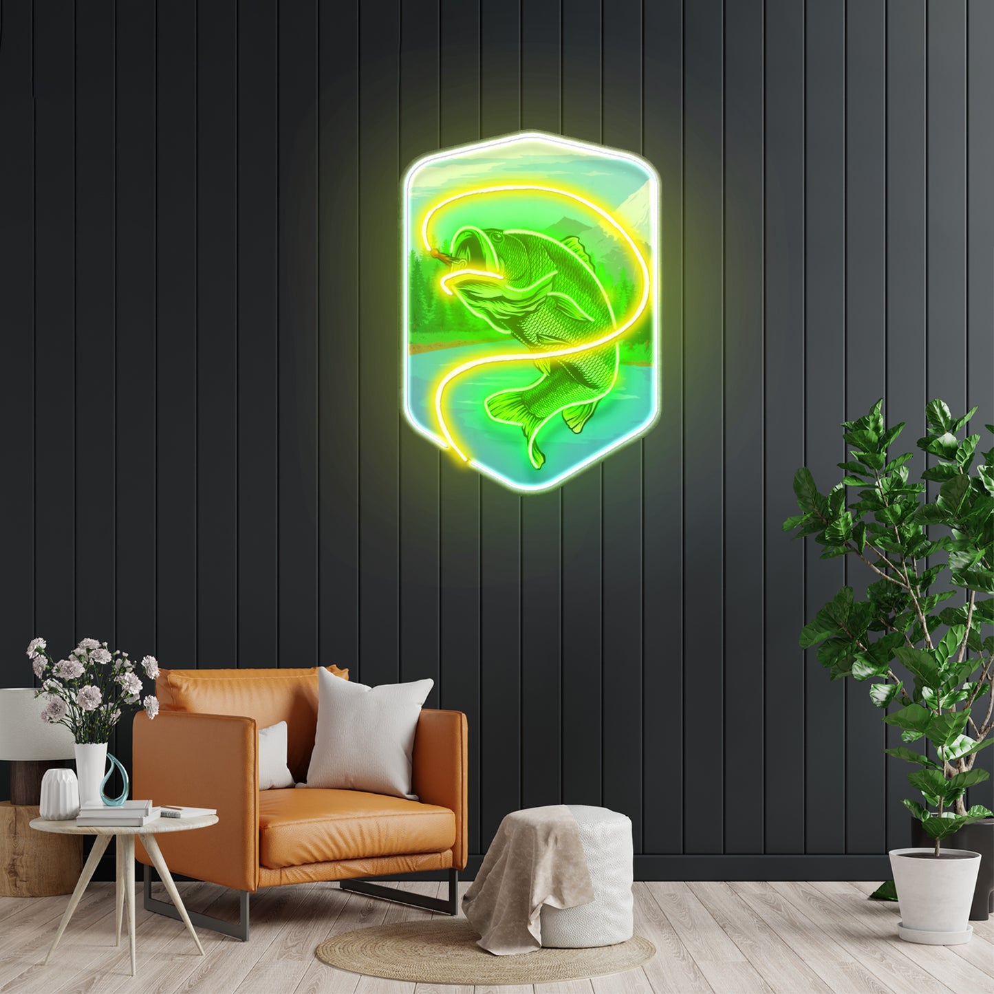 Water Flows With Fish Led Neon Sign Light Custom Led Signs