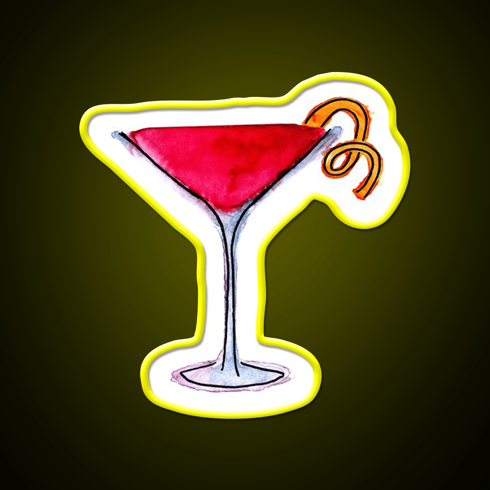 Watercolor Cosmo Cocktail Bar Decor Led Neon Sign Rgb Color - Shineneon