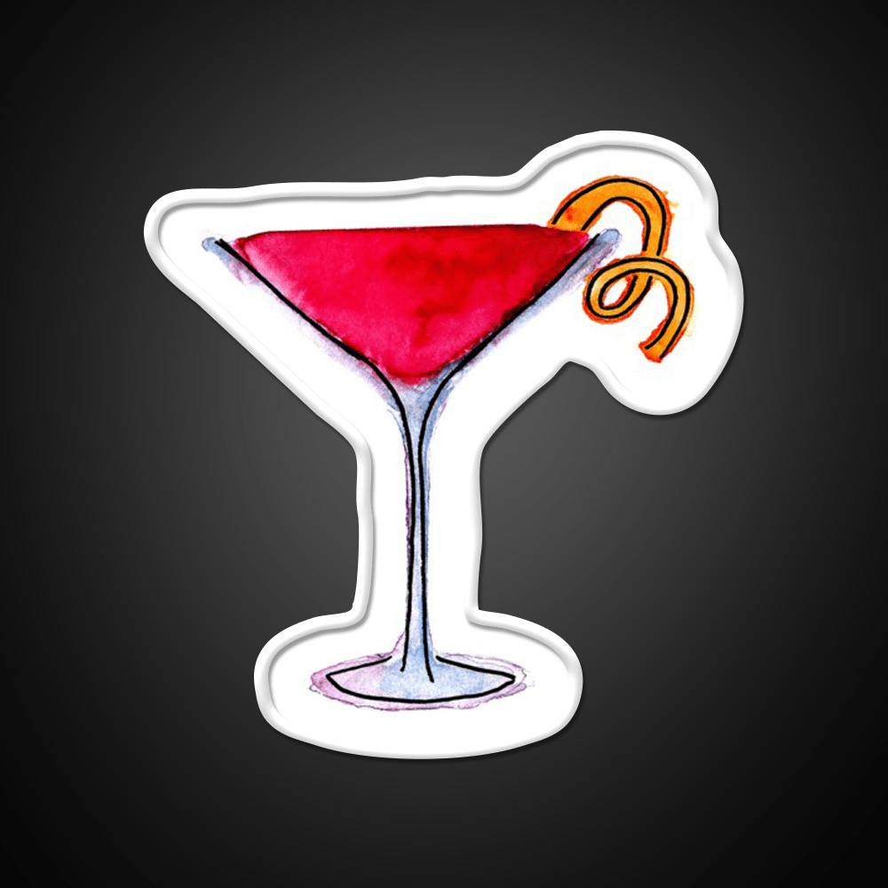Watercolor Cosmo Cocktail Bar Decor Led Neon Sign Rgb Color - Shineneon