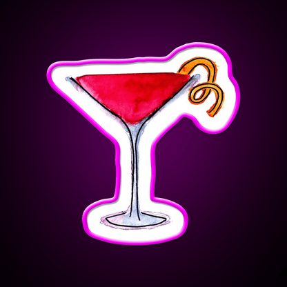 Watercolor Cosmo Cocktail Bar Decor Led Neon Sign Rgb Color - Shineneon