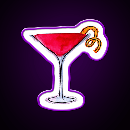 Watercolor Cosmo Cocktail Bar Decor Led Neon Sign Rgb Color - Shineneon