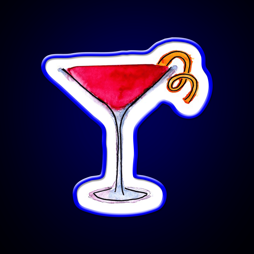 Watercolor Cosmo Cocktail Bar Decor Led Neon Sign Rgb Color - Shineneon