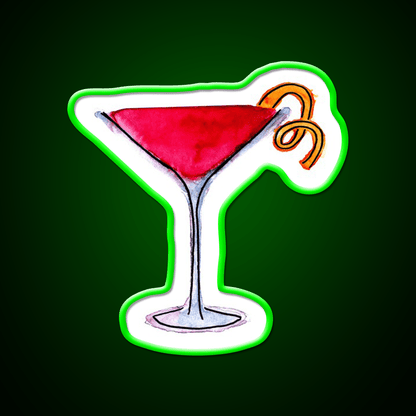 Watercolor Cosmo Cocktail Bar Decor Led Neon Sign Rgb Color - Shineneon