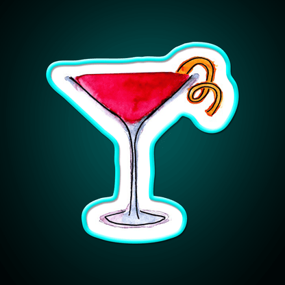 Watercolor Cosmo Cocktail Bar Decor Led Neon Sign Rgb Color - Shineneon