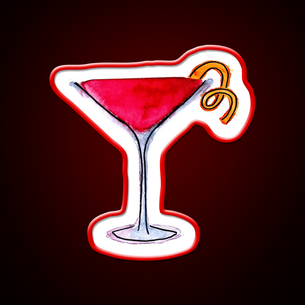 Watercolor Cosmo Cocktail Bar Decor Led Neon Sign Rgb Color - Shineneon