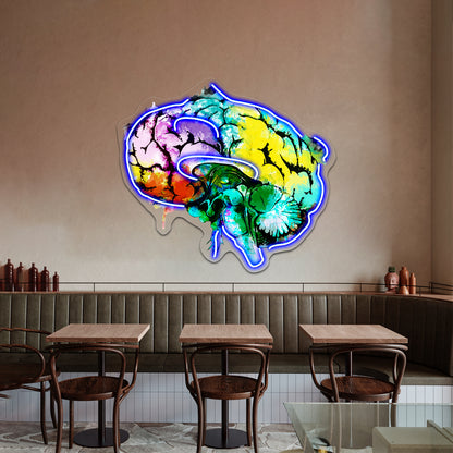 Watercolor Mental Health Brain Art Psychology Colorfull Wall Artwork Neon Signs | Shineneon