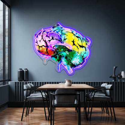 Watercolor Mental Health Brain Art Psychology Colorfull Wall Artwork Neon Signs | Shineneon
