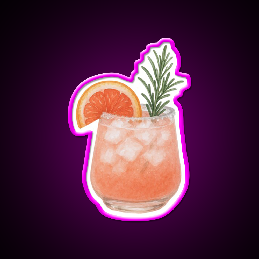 Watercolor Paloma Cocktail Bar Decor Led Neon Sign Rgb Color - Neon sign mounted on wall in room