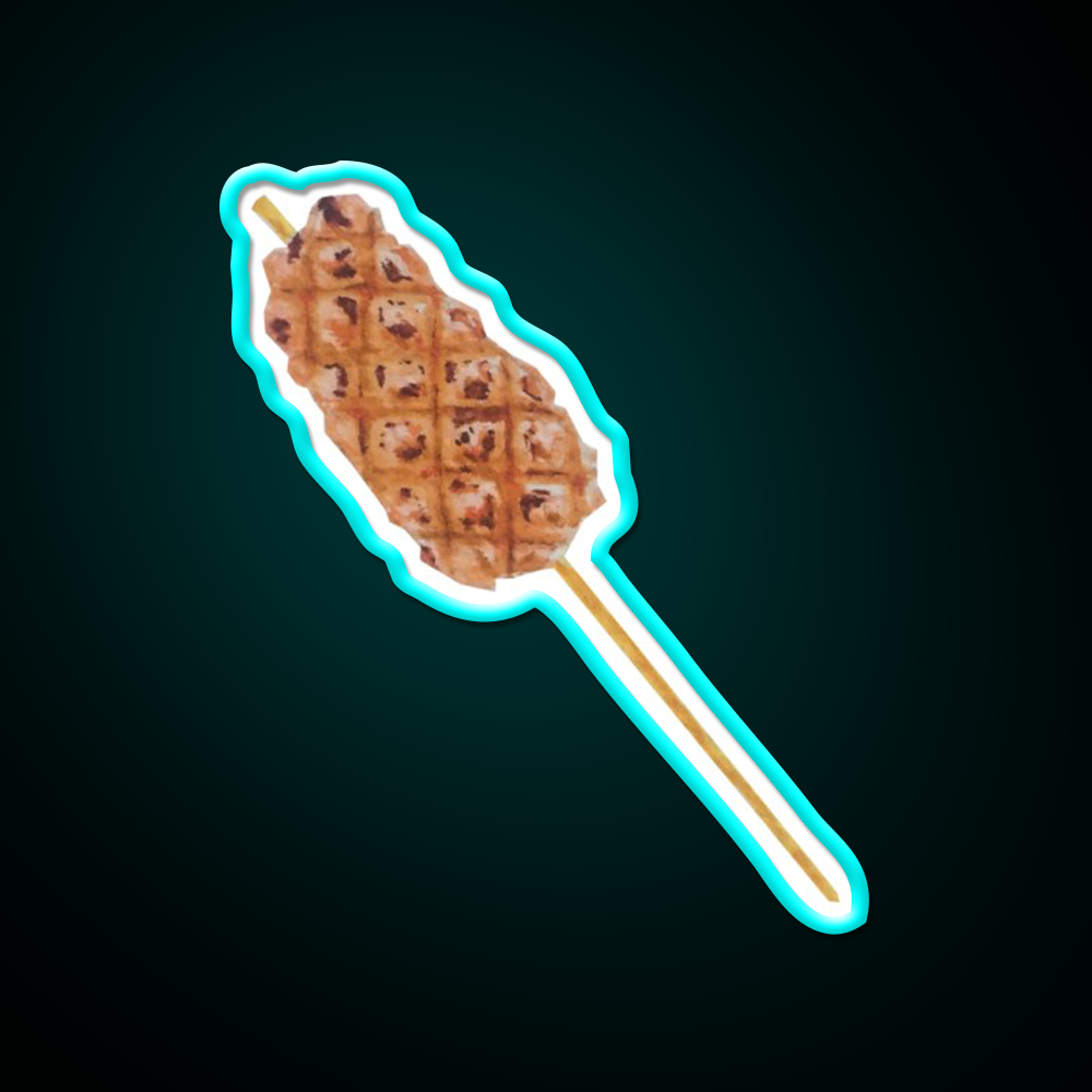 Watercolour Squid Skewer Led Neon Sign Chinese Food Rgb Color