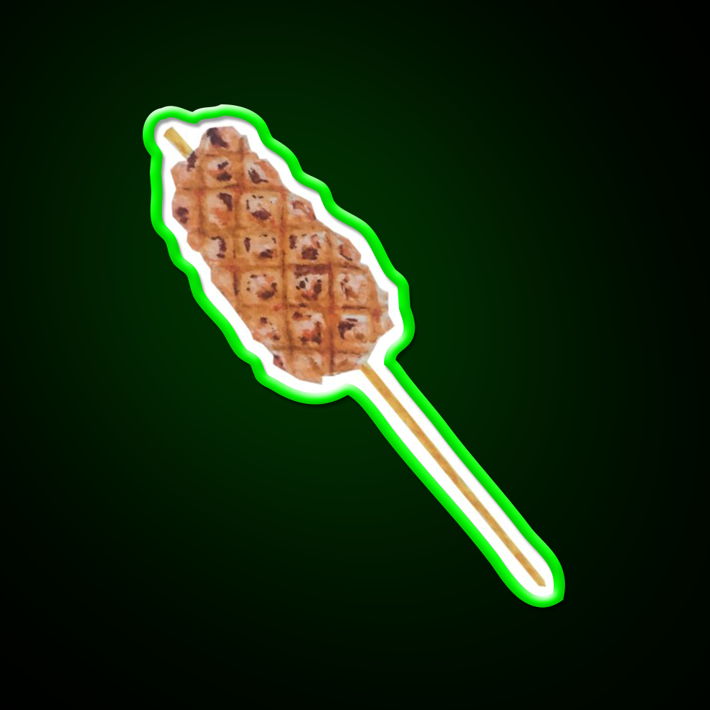 Watercolour Squid Skewer Led Neon Sign Chinese Food Rgb Color