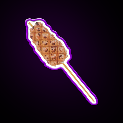 Watercolour Squid Skewer Led Neon Sign Chinese Food Rgb Color