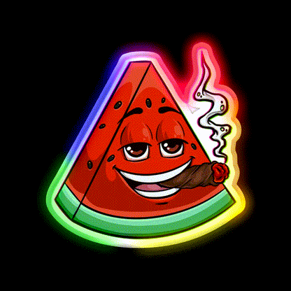 Watermelon Blunt Hemp Inspired Green Leaf Led Neon Sign Rgb Color - LED neon sign close-up detail