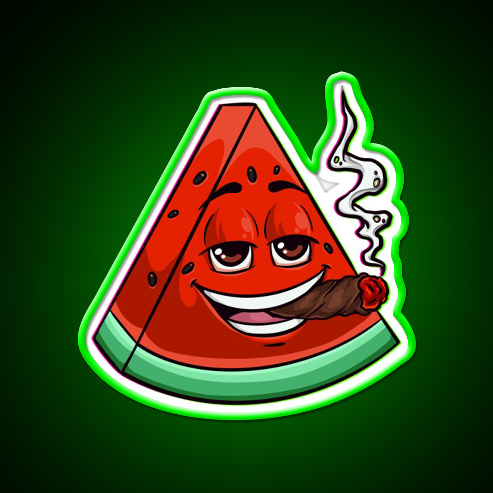 Watermelon Blunt Hemp Inspired Green Leaf Led Neon Sign Rgb Color - LED neon sign view 8