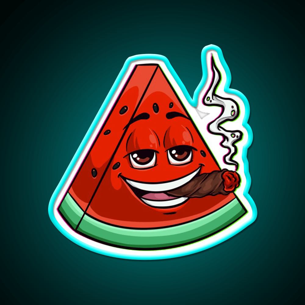 Watermelon Blunt Hemp Inspired Green Leaf Led Neon Sign Rgb Color - Shineneon