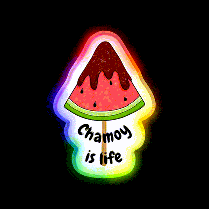 Watermelon Chamoy On A Stick Snack Food Led Neon Sign Rgb Color - LED neon sign close-up detail