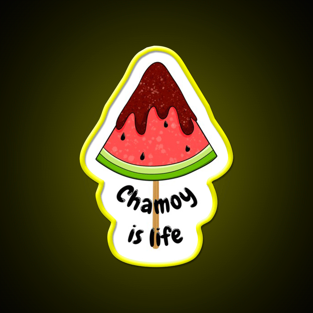 Watermelon Chamoy On A Stick Snack Food Led Neon Sign Rgb Color - Custom LED neon sign front view