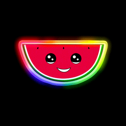 Watermelon Cutie Snack Food Led Neon Sign Rgb Color - LED neon sign close-up detail