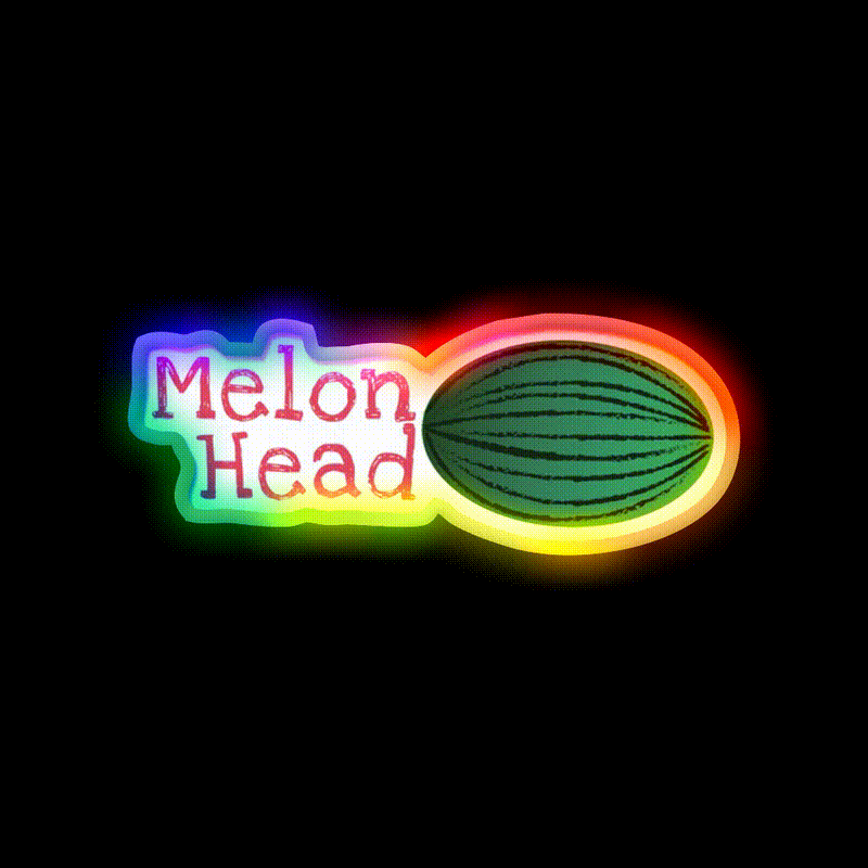 Watermelon Head Snack Food Led Neon Sign Rgb Color - LED neon sign close-up detail