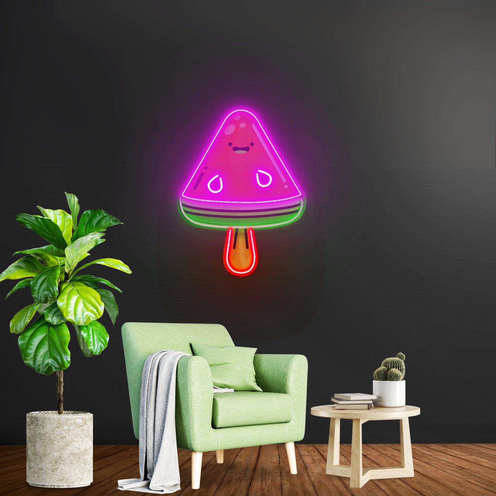 Watermelon Popsicle Neon Acrylic Artwork