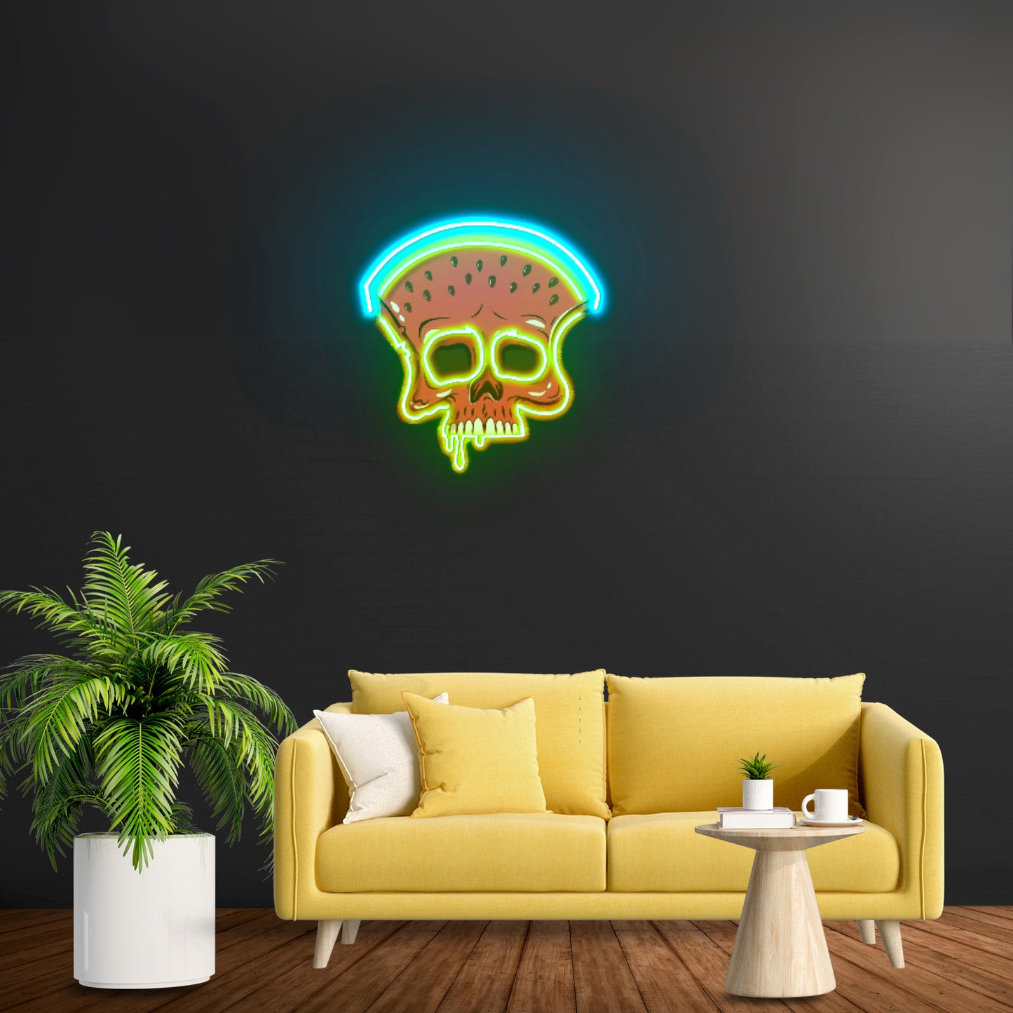 Watermelon Skull Custom Led Signs Artwork For Sale