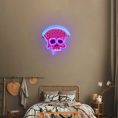 Watermelon Skull Custom Led Signs Artwork For Sale