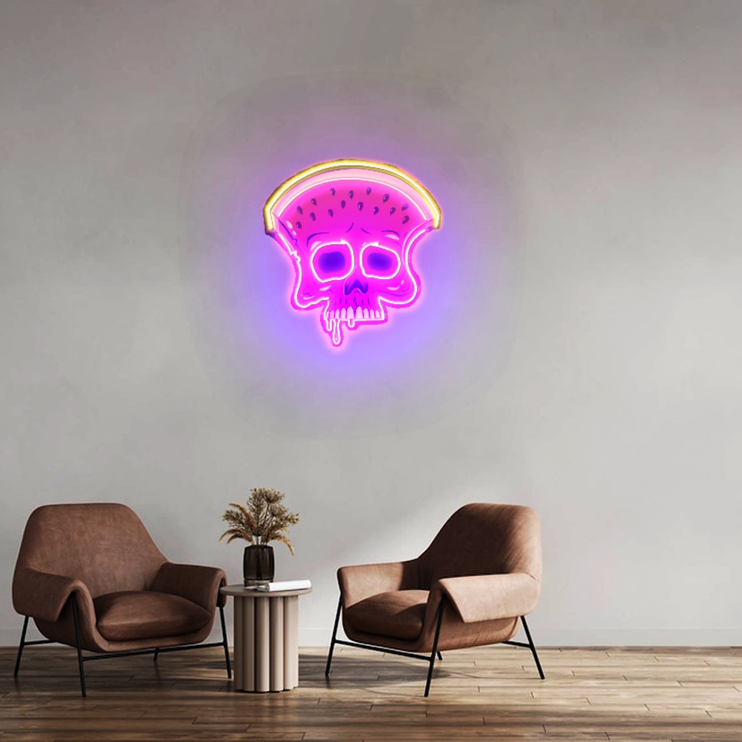 Watermelon Skull Custom Led Signs Artwork For Sale