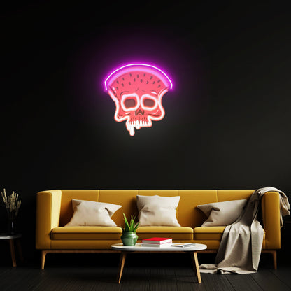 Watermelon Skull Custom Led Signs Artwork For Sale