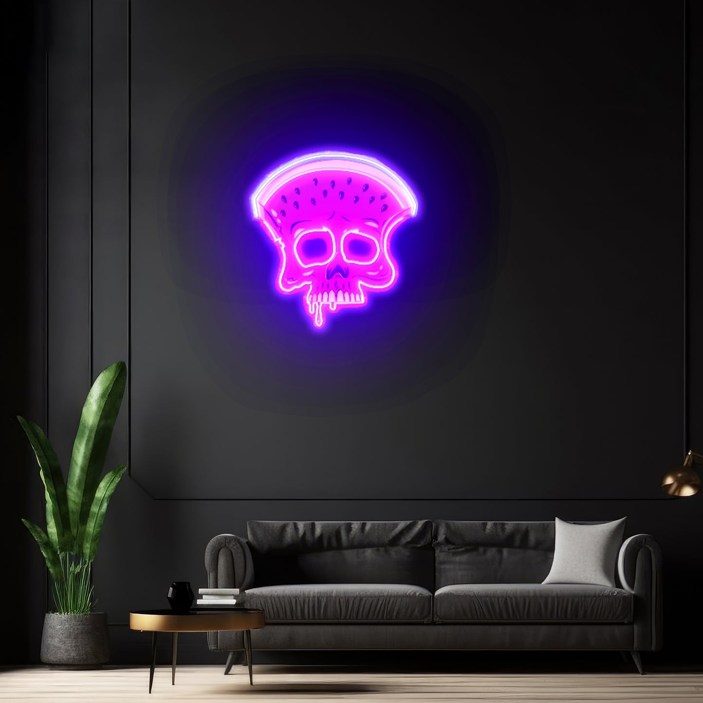 Watermelon Skull Custom Led Signs Artwork For Sale