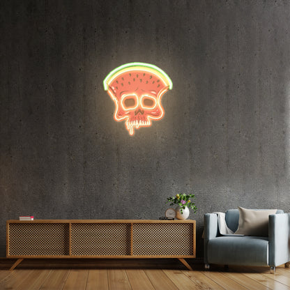 Watermelon Skull Custom Led Signs Artwork For Sale