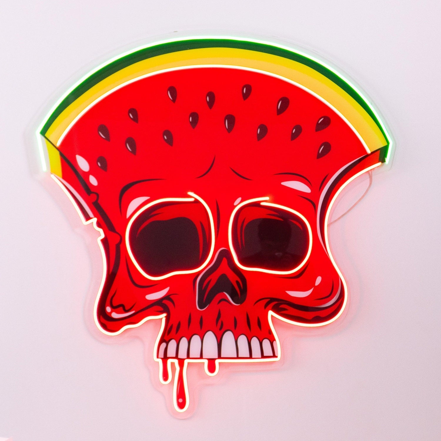 Watermelon Skull Uv Printed Led Neon Sign For Trendy Room And Halloween Party Decor | Shineneon