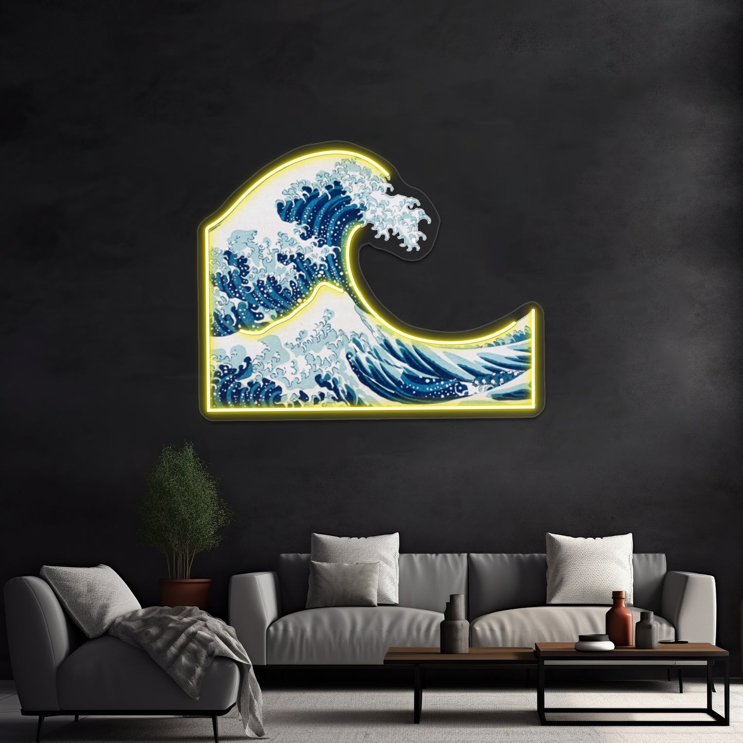 Wave Artwork Neon Signs Custom