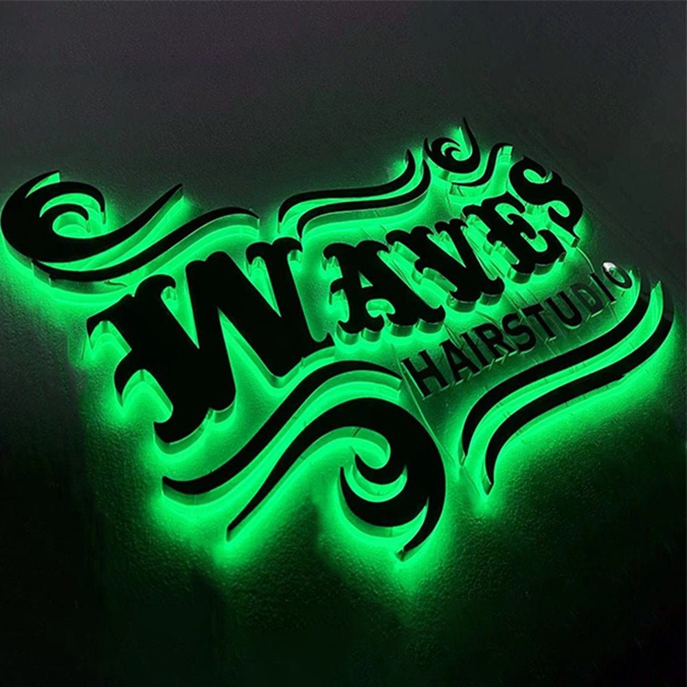 Wave Hair Studio 3D Backlit Channel Letters Led Light Sign - Shineneon