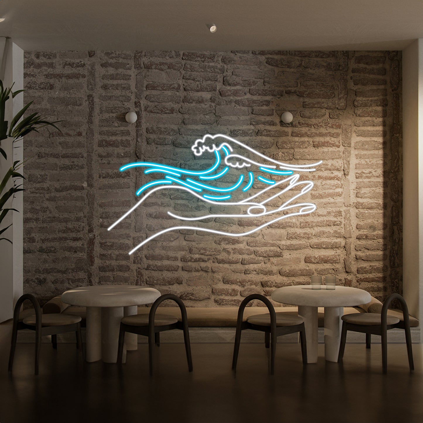 Wave Hand Neon Signs Personalized Lights