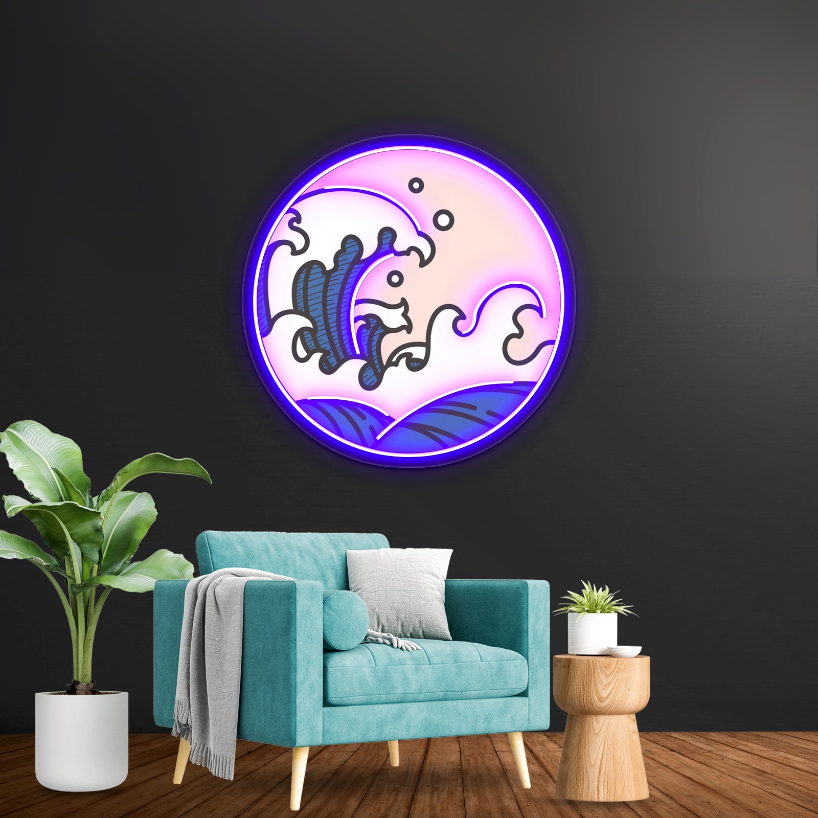 Waves Landscape Tshirt Tees Design Wall Artwork Neon Signs | Shineneon