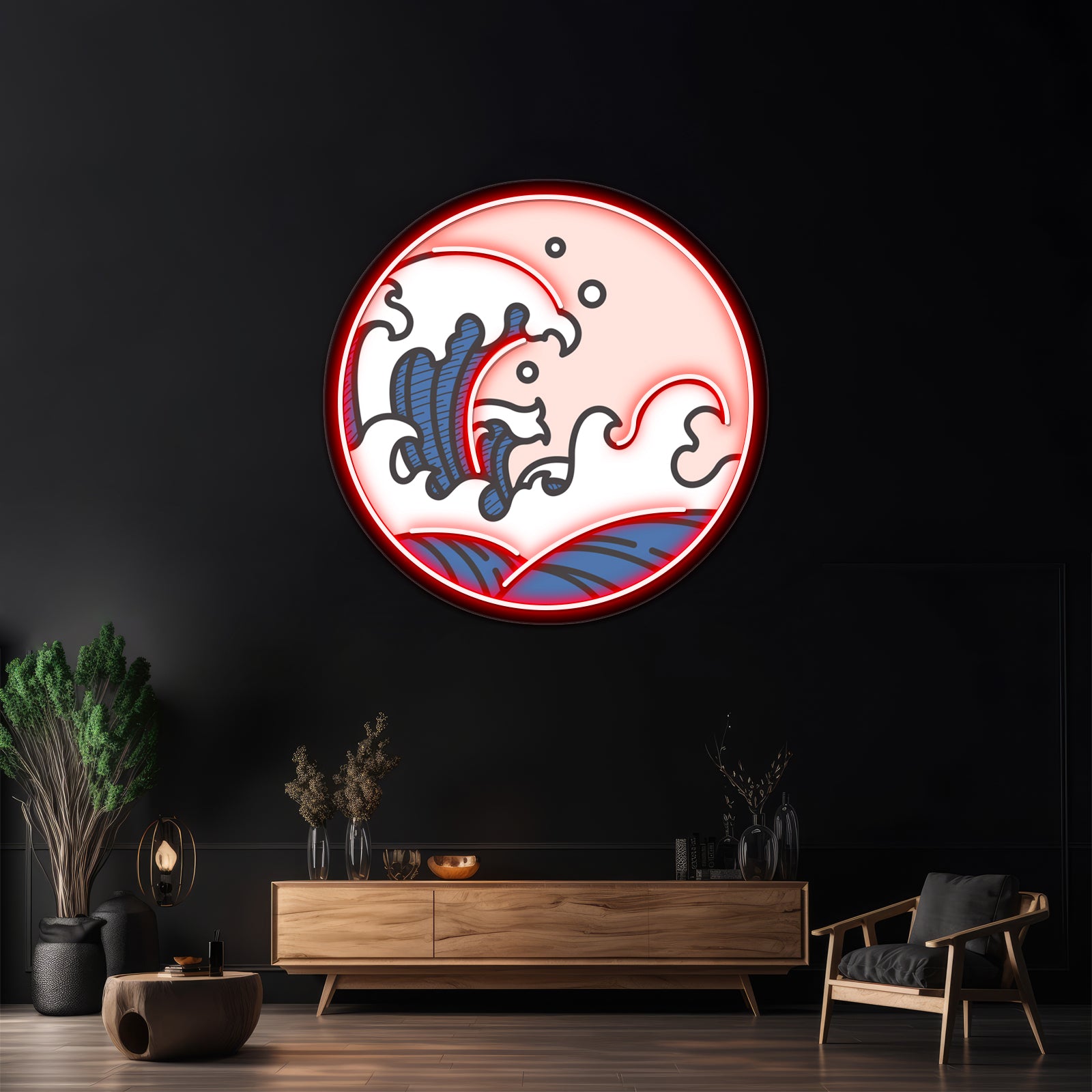 Waves Landscape Tshirt Tees Design Wall Artwork Neon Signs | Shineneon