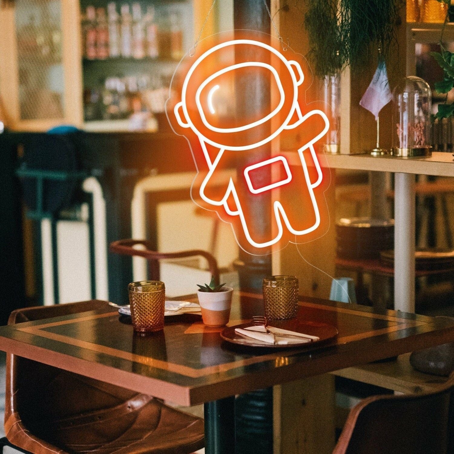 Waving Astronaut Cute Space Led Neon Sign - Shineneon
