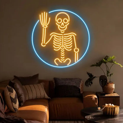 Waving Skeleton LED Neon Sign Garage LED Signs - Shineneon
