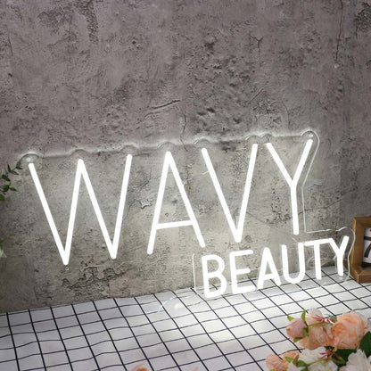 Wavy Beauty White Led Neon Sign - Shineneon