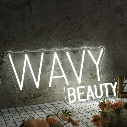Wavy Beauty White Led Neon Sign - Shineneon
