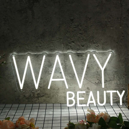 Wavy Beauty White Led Neon Sign - Shineneon