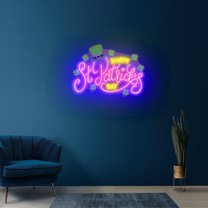 Wavy Happy Saint Patrick Day Led Signs - Shineneon