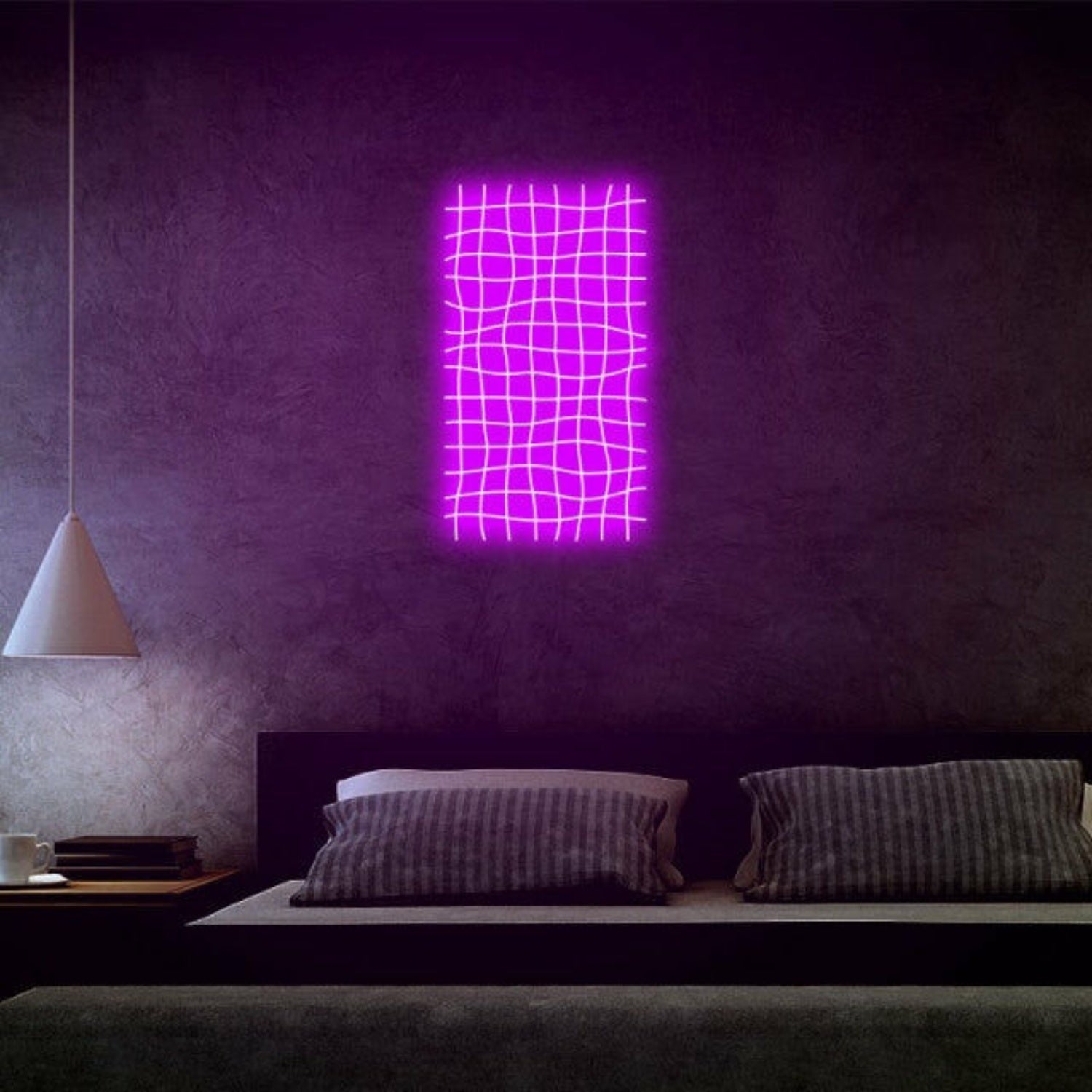 Wavy Trippy Net Psychedelic Neon Art For Modern Spaces | Shineneon