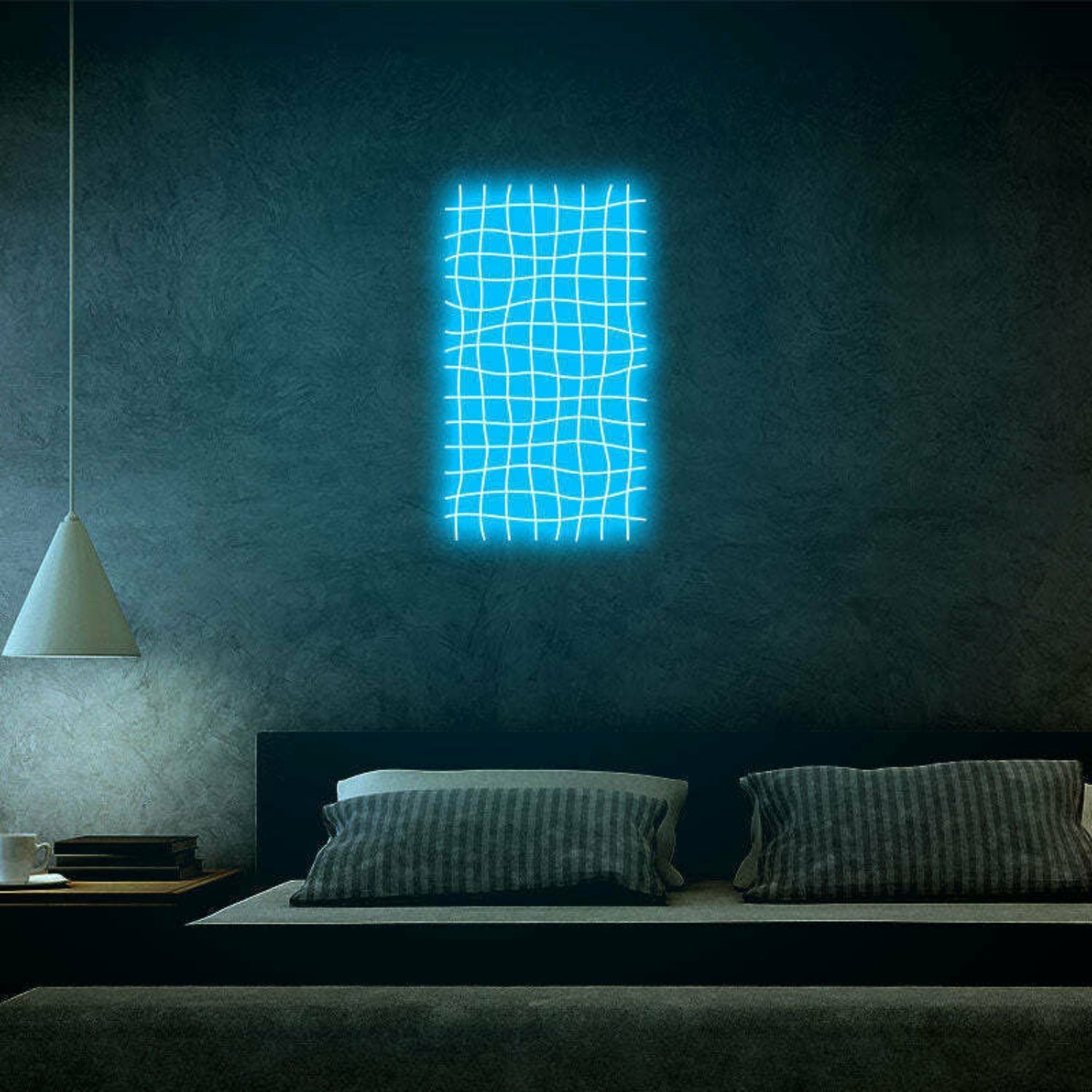 Wavy Trippy Net Psychedelic Neon Art For Modern Spaces - Shineneon