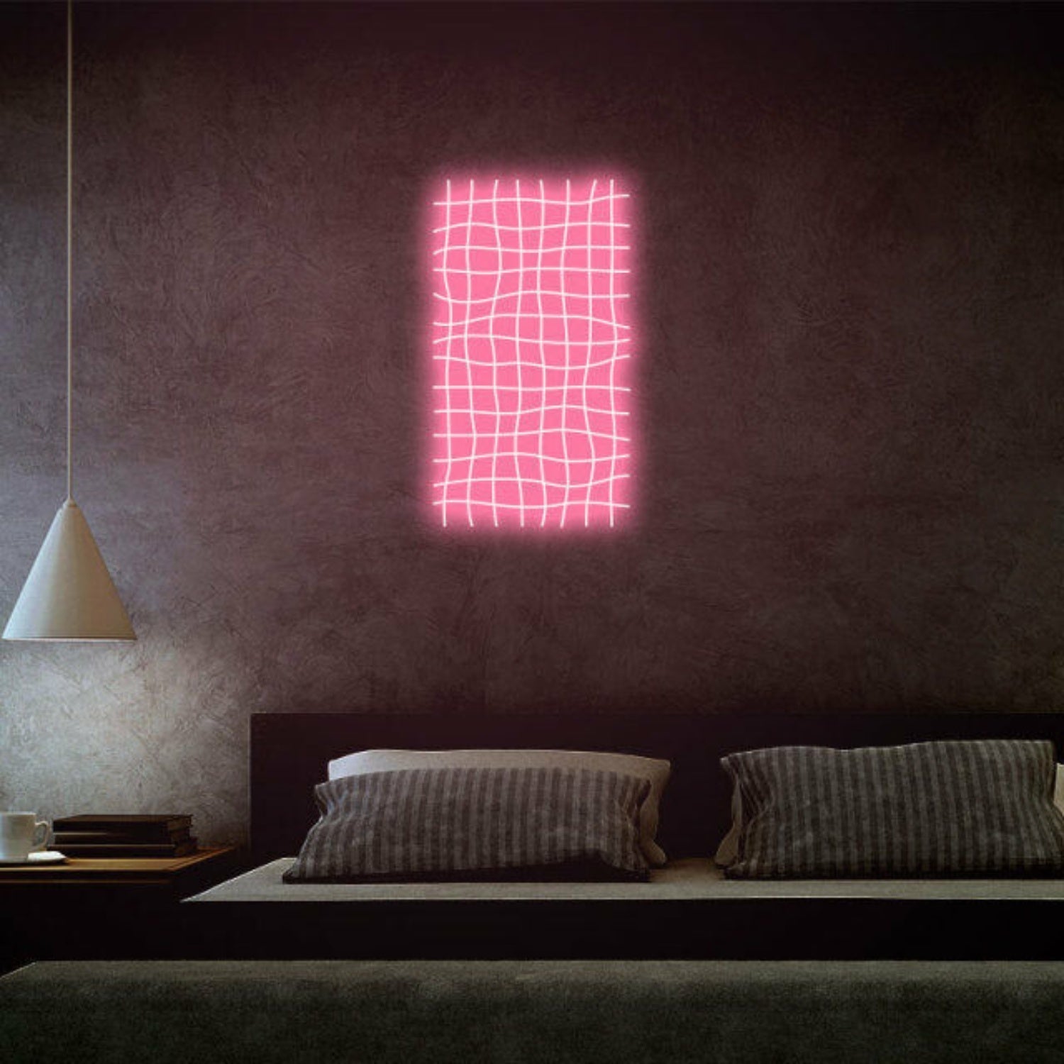 Wavy Trippy Net Psychedelic Neon Art For Modern Spaces - Shineneon