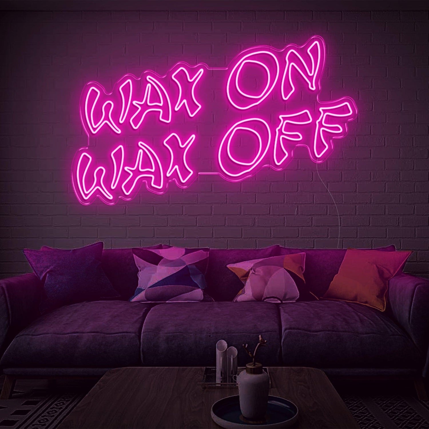 Wax On Wax Off Led Neon Sign Pink Graffiti Style Home Studio Decor | Shineneon