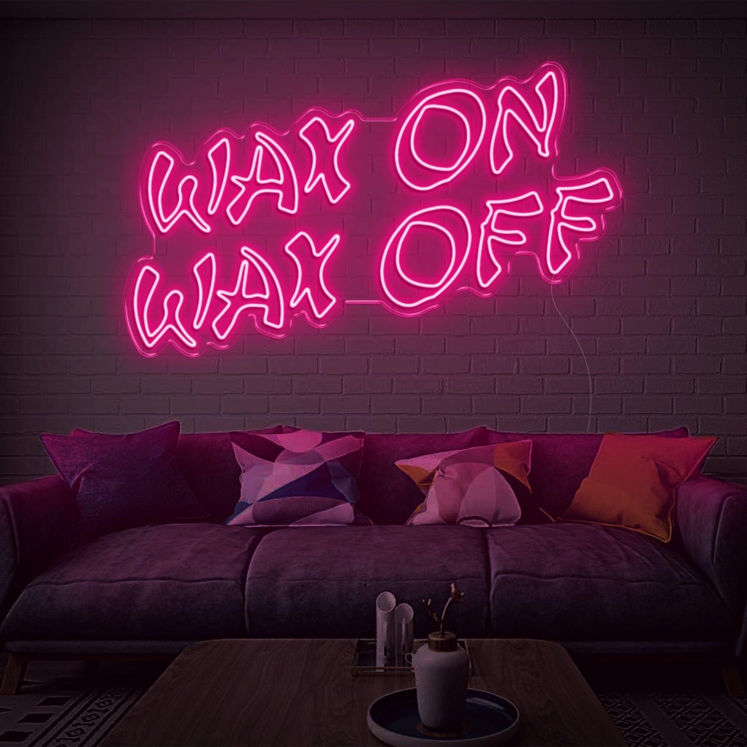 Wax On Wax Off Led Neon Sign Pink Graffiti Style Home Studio Decor | Shineneon