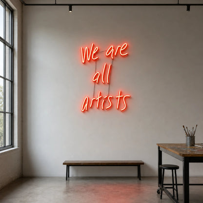 We Are All Artists Wall Decor LED Neon Sign size image