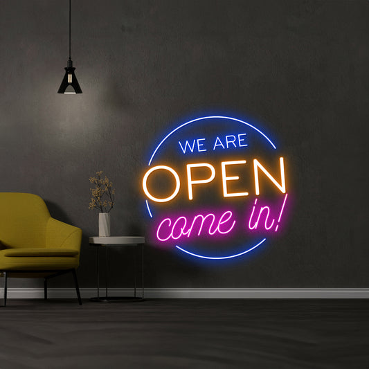 We Are Open Come In Neon Sign Store Decor