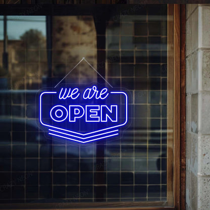 We Are Open Downward Arrow Sign | Shineneon